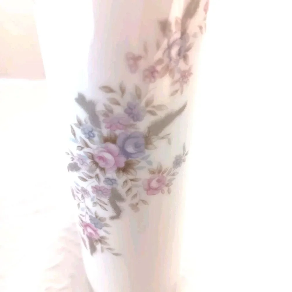 Vtg Lefton China Hand Painted Floral Bud Vase #7053 Gold Trim Porcelain Japan